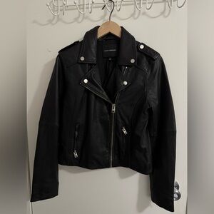 Lucky Brand Classic Black Moto Leather Jacket